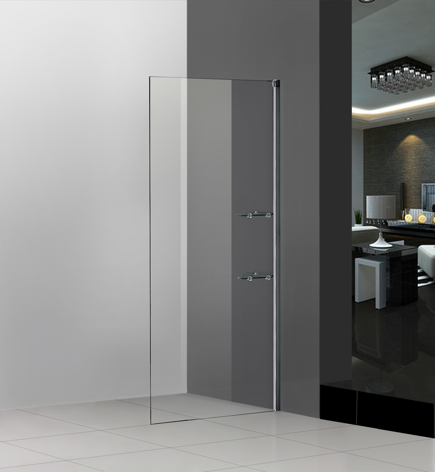 800x1850mm Walk In Wet Room Shower Enclosure Glass Cubicle Screen Door